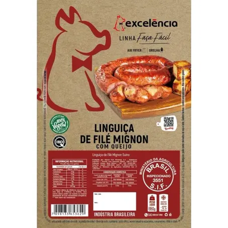 Linguiça Excelência Filé Mignon Com Queijo 650g