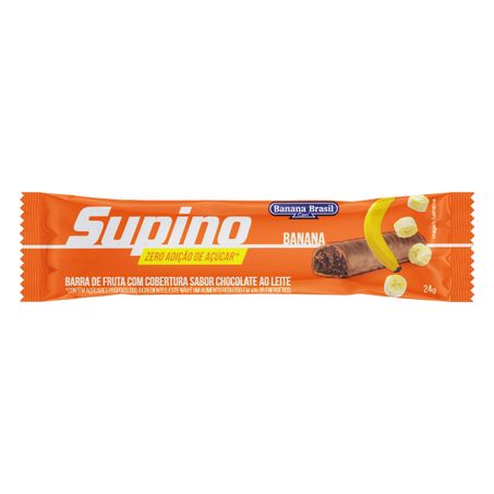 BARRA DE FRUTAS BANANA COBERTURA CHOCOLATE AO LEITE SUPINO