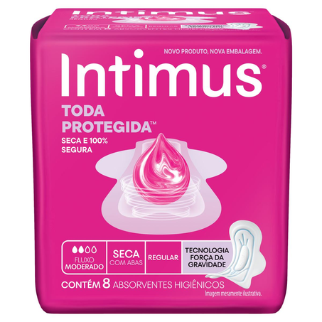 Absorvente Intimus Gel Seca - Com Abas - Com 8 Absorventes