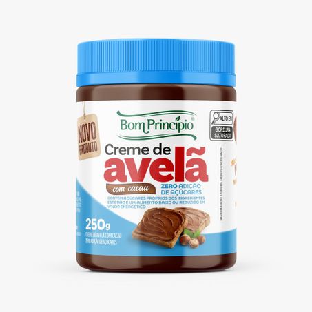 CREME DE AVELÃ COM CACAU ZERO ADIÇÃO DE AÇÚCARES BOM PRINCÍPIO POTE 250G