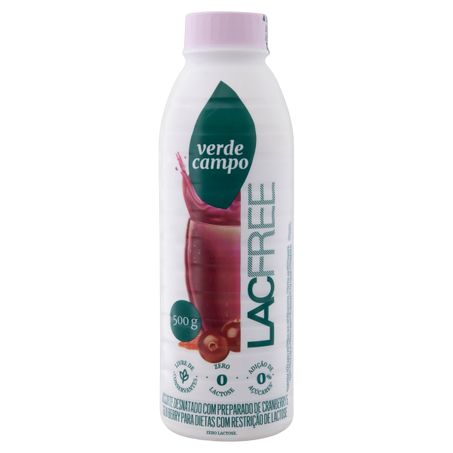 IOGURTE DESNATADO CRANBERRY E GOJI BERRY ZERO LACTOSE VERDE CAMPO LACFREE