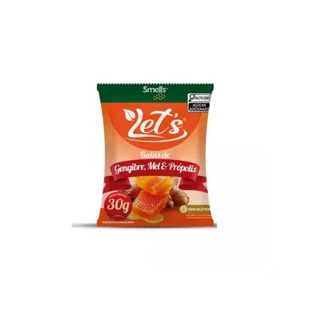 BALAS DE GENGIBRE MEL E PROPOLIS 30G LET´S