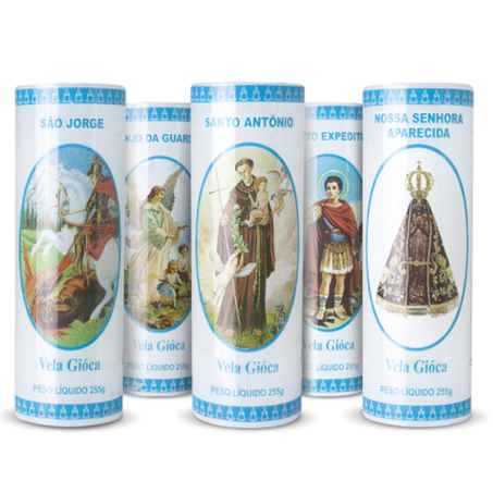 Vela votiva gioca santos variados 350g