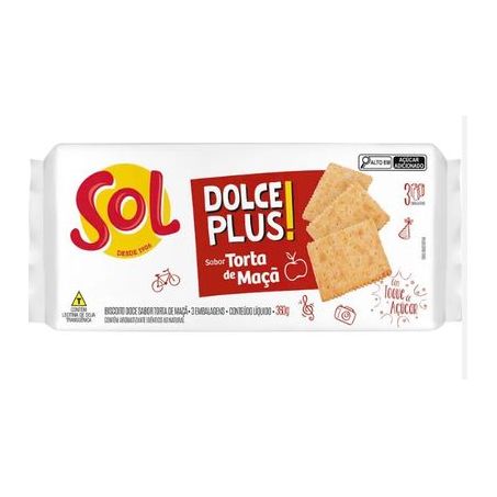 Biscoito dolce plus torta maca sol 360g