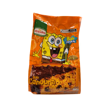 Mistura para bolo orquidea bob esponja cenoura com gotas de chocolate 300g