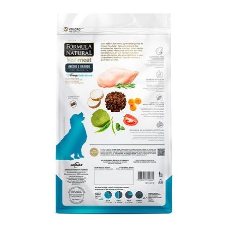 Ração Fórmula Natural Fresh Meat para Cães Sênior de Médio Porte Sabor Frango 12kg 360-1