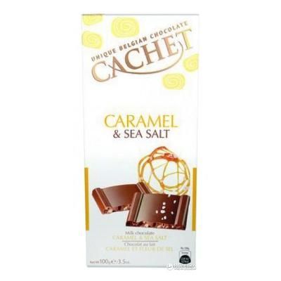 Chocolate ao leite com caramelo e flor de sal cachet 100g