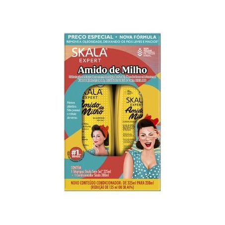 Kit Skala Amido de Milho Shampoo 325ml  Condicionador 200ml