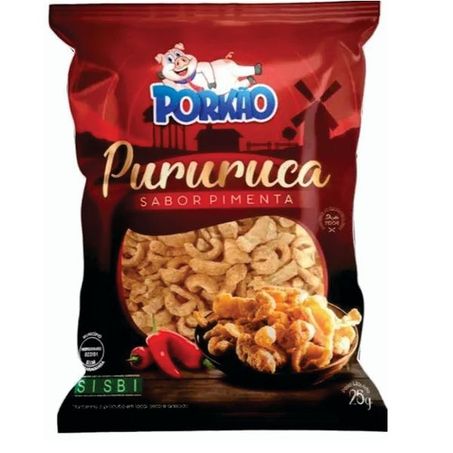Torresmo pururuca pimenta porkão pct 25g
