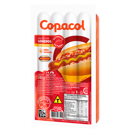 Salsicha Copacol 340g Defumada Resfriada