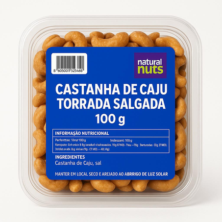Castanha de Caju Natural Nuts Torrada Salgada 100G