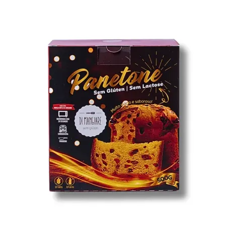 PANETONE SEM GLÚTEN E SEM LACTOSE 500G - DI MANGIARE