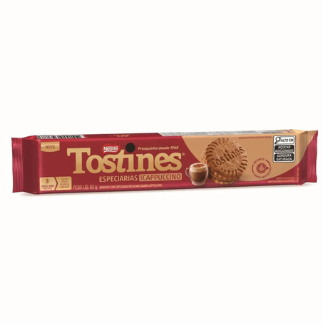 Biscoito recheado nestle 93g tostines especiarias cappuccino