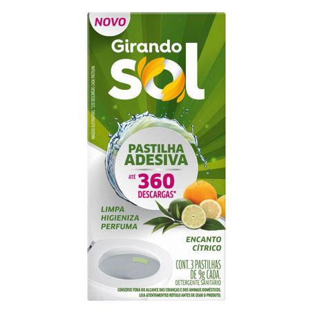 Pastilha adesiva g sol sanitaria 9g c/3 citrico