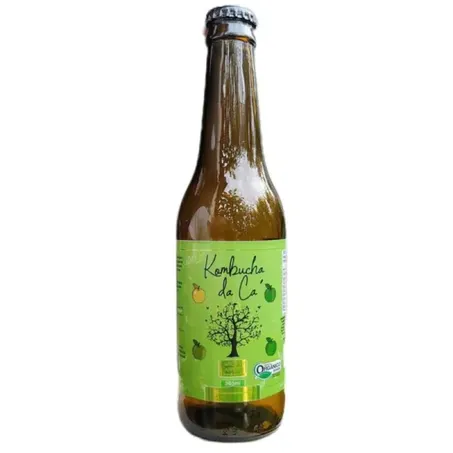 Bebida Kombucha da Cá Maçã Verde Orgânico Vidro 365ml