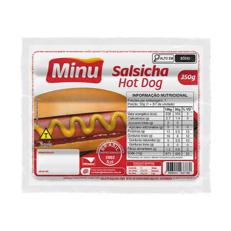 SALSICHA HOT DOG MINU 350 G                       