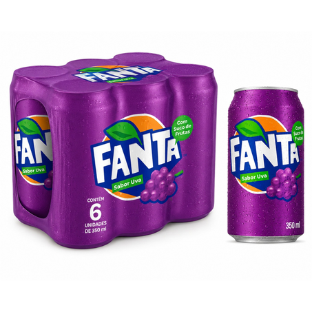 Refrigerante fanta pcc/06x350ml lata uva pc
