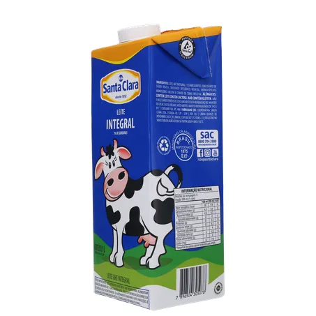 Leite UHT Integral Santa Clara Caixa com Tampa 1lt 360-5