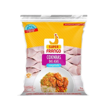 COXINHA DA ASA DE FRANGO SUPER FRANGO IQF PACOTE 1KG