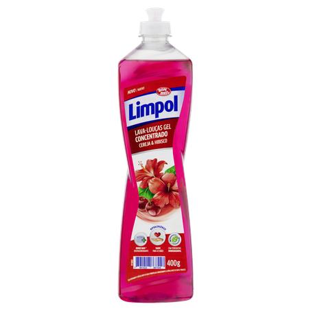 Detergente louças limpol gel cereja e hibisco 400g