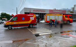 Atropelamento no centro deixa homem ferido em São Miguel do Oeste