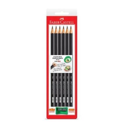 Lapis Faber Castell GrafiteB 6Un C/Apo 1205M