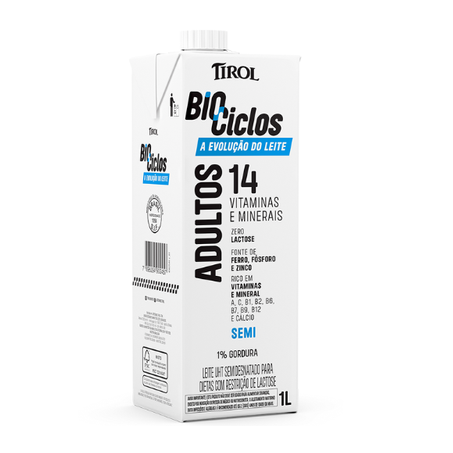 Leite Longa Vida Tirol Bio Ciclos Adultos Semi Desnatado1l