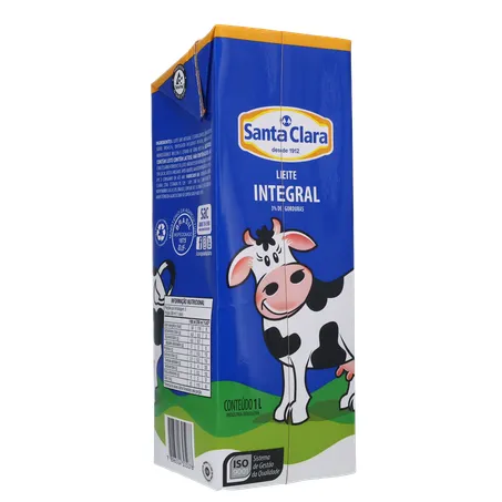 Leite UHT Integral Santa Clara Caixa com Tampa 1lt 360-15