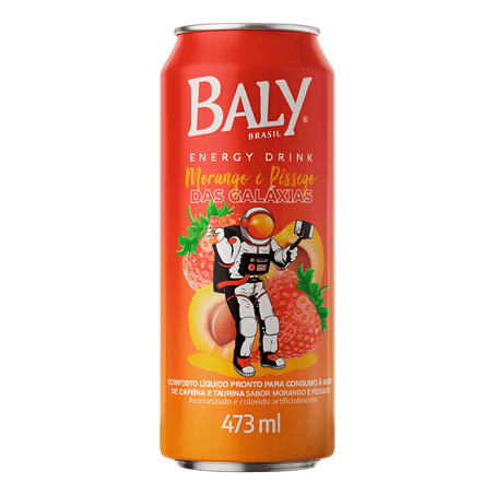Energético Baly Morango/Pêssego Lata 473ml 