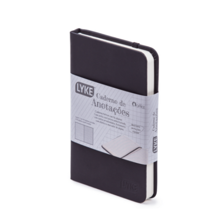 CADERNO DE ANOTAÇÕES DE BOLSO LYKE PRETO 96FLS
