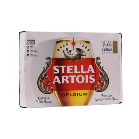 Cerveja stella artois 350ml c/8 und 360-58