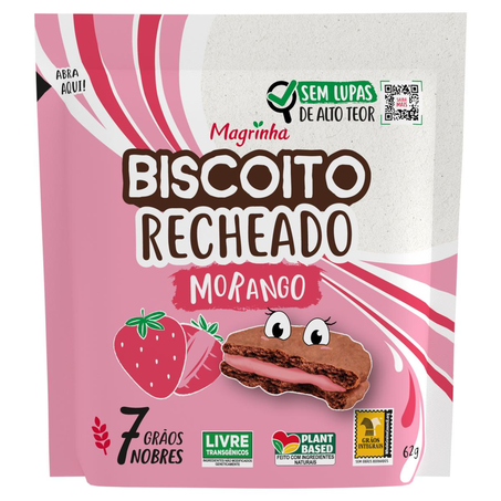 Biscoito Da Magrinha 62g - Integral - Cacau com Morango