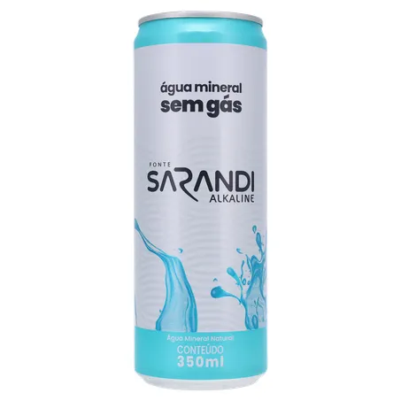 ÁGUA MINERAL SARANDI ALKALINE SEM GÁS LATA 350ML 360-0