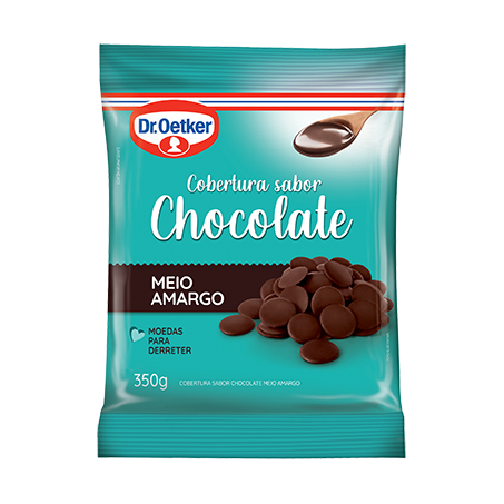 Cobertura Moedas Chocolate Meio Amargo Dr Oetker 350g