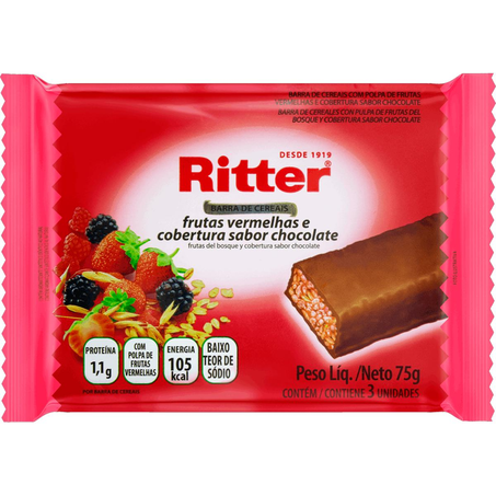 Barra de Cereais Ritter 75g - Light - Frutas Vermelhas