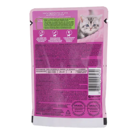 Ração Úmida Para Gatos Filhotes Whiskas Frango Ao Molho 85G 360-20