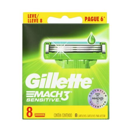 Carga Para Aparelho de Barbear Gillette Mach3 Sensitive 8UN