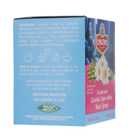 Chá Misto Chileno Camomila, Capim-Cidreira, Maçã e Laranja Sachê 1.2gr - Caixa com 10un - 12gr 360-29