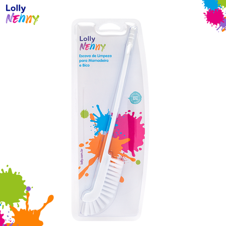 ESCOVA P/LIMPEZA DE MAMADEIRA LOLLY NENNY 01-N BRANCO C/1NID