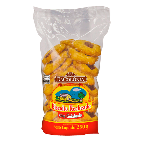 BISCOITO RECHEADO COM GOIABADA 250G DACOLONIA