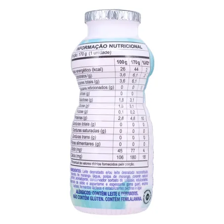 Bebida Láctea Fermentada Batavo Pense Zero Morango 170g 360-20