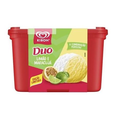 Sorvete kibon duo sabor limão e maracujá 1,5l