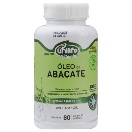ÓLEO DE ABACATE 1200MG 60 CAPSULAS UNILIFE