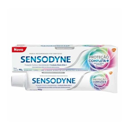 Creme Dental Branqueador Sensodyne Proteção Completa+ Caixa 90gr