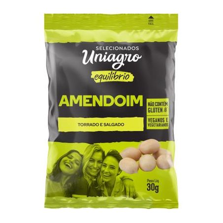 Amendoim uniagro equilibrio torrado e salgado 30g*