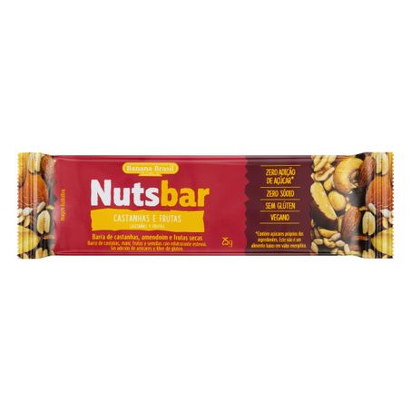BARRA DE NUTS CASTANHAS E FRUTAS ZERO SÓDIO NUTSBAR