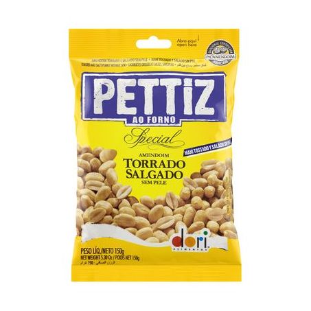 AMENDOIM DORI PETTIZ TORRADO S/PELE SALGADO 150G