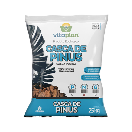 Casca de Pinus Vitaplan  2,5kg - Média - Polida