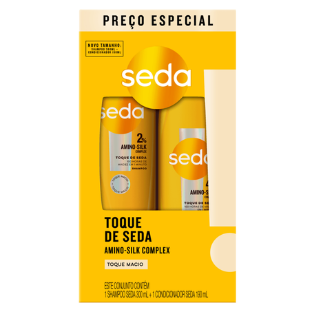 Kit seda shampoo190ml+condicionador 300ml toque de seda