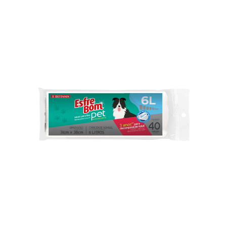 SACO PARA LIXO ESFREBOM OXIBIODEGRADÁVEL PET 6L COM 40UN